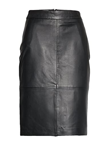 Handmade Women Real Lambskin Leather Selrita Skirt Avarage Length Stylish