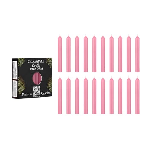 Parash Candles PROSPERRO LUMO チャイムキャンドル 20個セット リチュアルスペルキャンドル 無香料 ピンク ワックス [2]