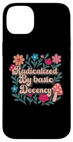 Radicalized By Basic Decency Retro Flowers Mushrooms Colors X}zP[X iPhone 14 Plus p