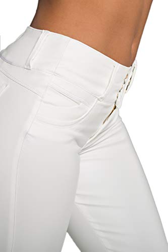 Curvify White Faux Leather Pants | Mid Waist Butt Lifting Imitation Leather Jeans Jeans Levanta 