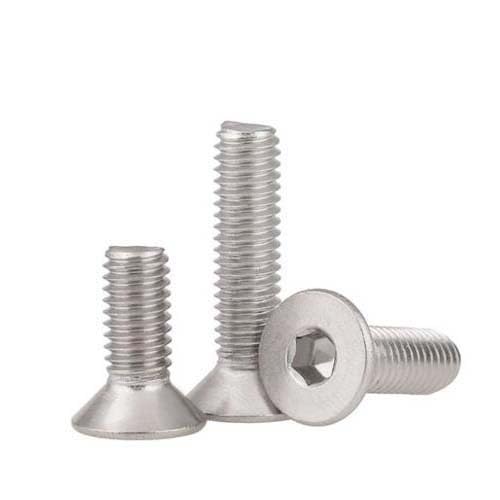100pcs DIN7991 M4 X 6 A2 Stainless Steel Screw Hexagon Hex Socket Countersunk Head Cap Screwsstainless Nails Bolts