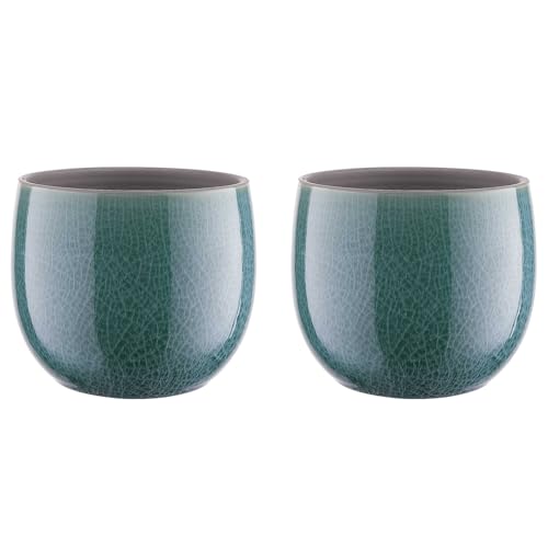 BUTLERS (2 Stück Blumentopf Ø 14cm Steingut -TERRANO- Pflanzentopf für innen und außen | Übertopf zur Dekoration von Balkon, Küche, Fensterbank, Pflanzregal, Wohnzimmer