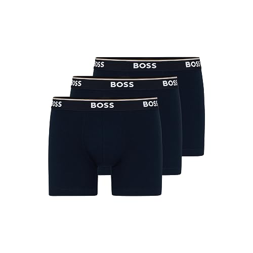 BOSS Bokserki męskie, bawełna ze stretchem, 3 szt, niebieski paw, XL