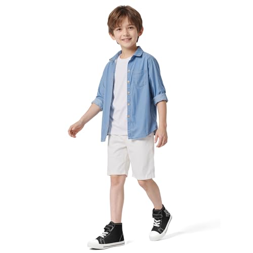 Image of K KomForme Toddler High Top Sneakers Canvas Shoes with Hook and Loops | Lightweight, Breathable