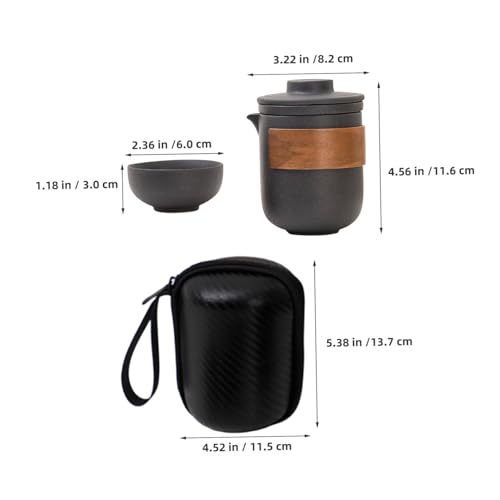 Théière portable céramique IMIKEYA avec tasses empilables pour le bureau