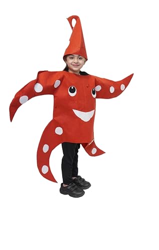 Image of Kaku Fancy Dresses Polyester Star Fish Cutout For Kids, Water Animal Costume For Boys & Girls (Freesize /Only Cutout With Cap), Multicolor