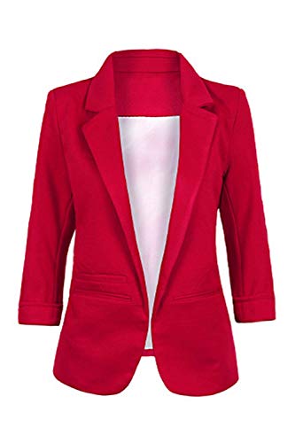 Americana Mujer Elegante Slim Fit Negocios Oficina Abierto Blazer Mode De Marca Moda Colores Sólidos De Solapa Modernas Estilo Manga Largo Chaqueta De Traje Prendas Exteriores