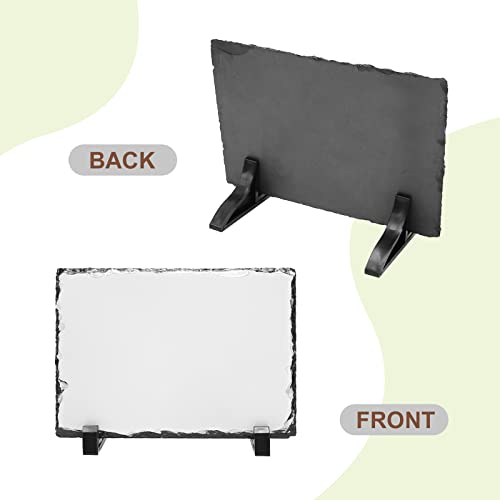 Hoypeyfiy Sublimation Blank Square Slate Rock Picture Frame With Display Holder 6 X 7.9 Inch Customized Rectangular Heat Transfer Stone Photo Frame #TOP5