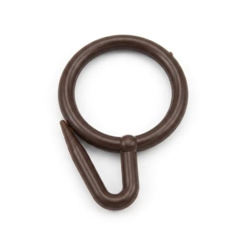 Image of ProKart - Premium Plastic Curtain Rings Hook for Windows Curtains, Door Curtains, Bathroom Curtains and Other Multipurpose Usage 1.5 Inch Inner Diameter (Brown, Pack of 50)