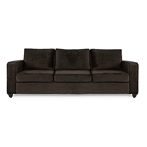 Image of Wakefit Sofa Set | 3 Year Warranty | Sofa 5 Seater, 5 Seater Sofa for Living Room, Wooden Sofa Set, Sofa Set 3+2 Seater - Napper(Fabric-Velvet : Stone)