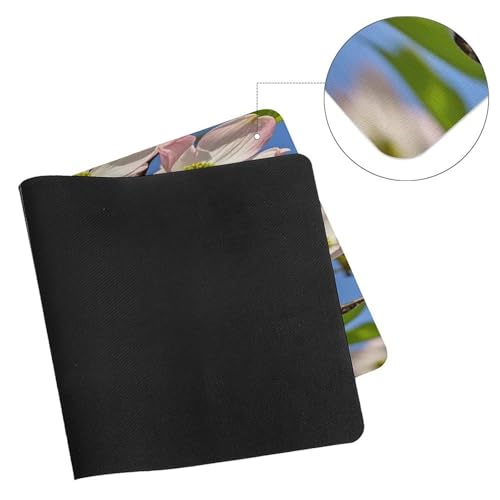 Mouse pad grande de goma, antideslizante, estilo flores miniatura 7