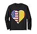 Bandiera belga americana cuore Maglia a Manica