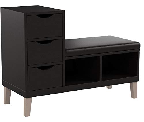 Baxton Studio Arielle Modern Contemporary Wood 3 Drawer Shoe Storage Padded Leatherette Seating Bench With Two Open Buy Online In Gambia At Desertcart