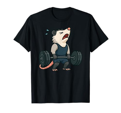 Funny Opossum Workout Gym Fitness Weightlifting Deadlift T-Shirt
