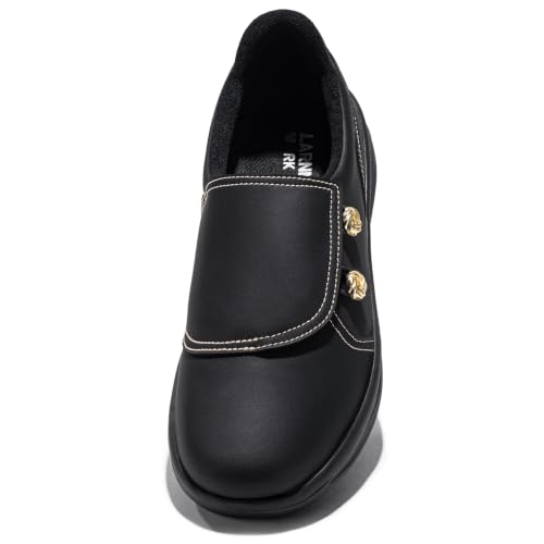 Image of LARNMERN Men's Non Slip Chef Shoes Slip On Leather Footwear