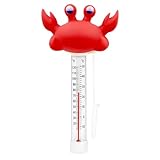 XY-WQ Floating Pool Thermometer, Large Size Easy Read for Water Temperature with String - Swimming Pools, Spas, Hot Tubs, Ponds (Crab)