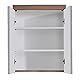 trendteam smart living - Amanda - Spiegelschrank - Weiß Hochglanz/Eiche - moderner Badspiegel mit 3 Fächern - (BxHxT) 60 x 77 x 17 cm - 2 Einlegeböden - Kratzfest