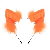 Adolala Furry Cat Wolf Fox Ears Headband Halloween Headwear Cosplay Costume Party for Women