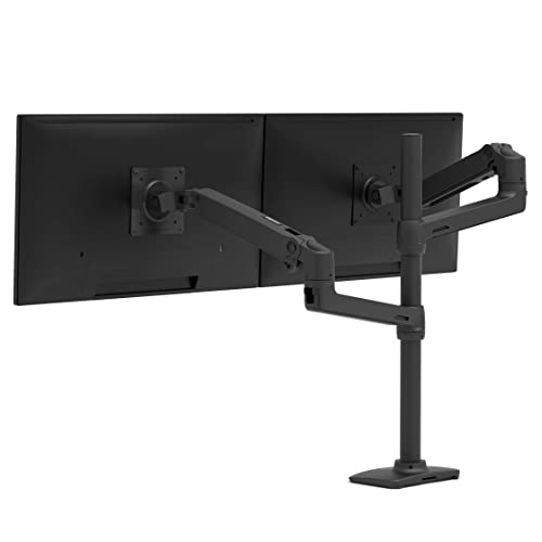 Image of Ergotron - LX Vertical Stacking Dual Monitor Arm, VESA Desk Mount - for 2 Monitors Up to 40 Inches, 7 to 22 lbs Each - Tall Pole, Matte Black