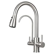 Dos salidas independientes : Un grifo de cocina con entrada de filtro independiente para agua potable (agua depurada), otra para agua fría y caliente Alta calidad : El grifo cocina osmosis está hecho de acero inoxidable 304. Resistente a la corrosión...