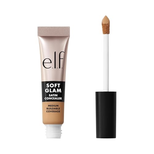 e.l.f. Soft Glam Satin Concealer, mittlere Deckkraft für Unreinheiten und Augenpartie, setzt sich nicht ab, langanhaltend, vegan und tierversuchsfrei, 22 Light Warm