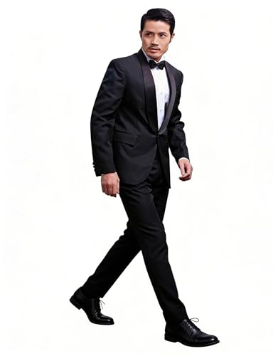 Blazer noir de fête pour homme avec finitions revers châle