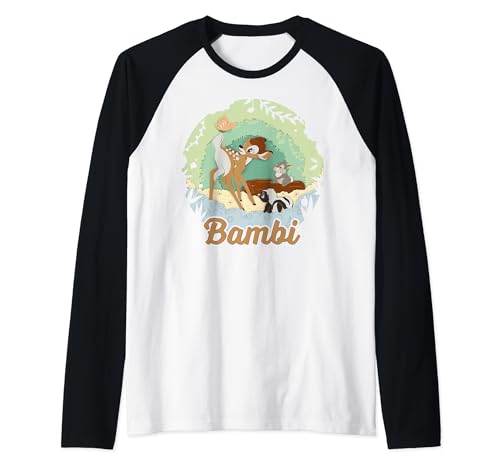 T-shirt Disney Bambi Baseball Raglan Manche Courte Vintage Imprimé