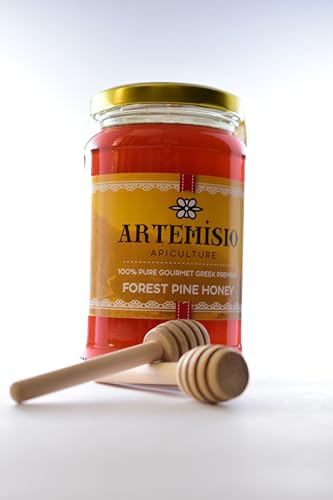 Image of Artemisio Greek Honey Raw Unfiltered - Natural Sweetener for Tea, Greek Yogurt, Cheese Boards, Baking & Breakfast - Pine Honey Jar 16oz-470g (Pack of 1)