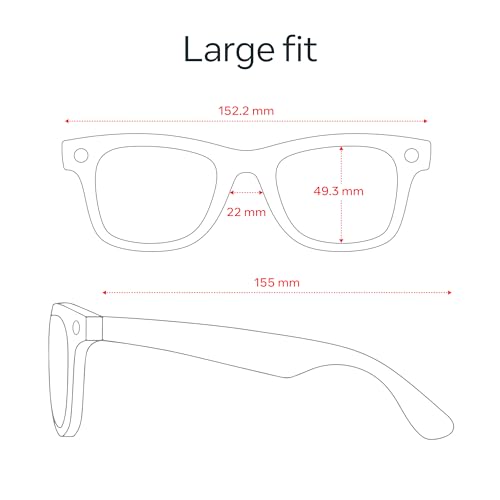 Image of Ray-Ban Meta (Gen 2), Wayfarer Large, Matte Black | Smart AI Glasses for Men, Women - 2X Battery Life - 3K HD Resolution - 12 MP Ultra-Wide Camera, Audio, Video - Polarized Gradient Graphite Lenses