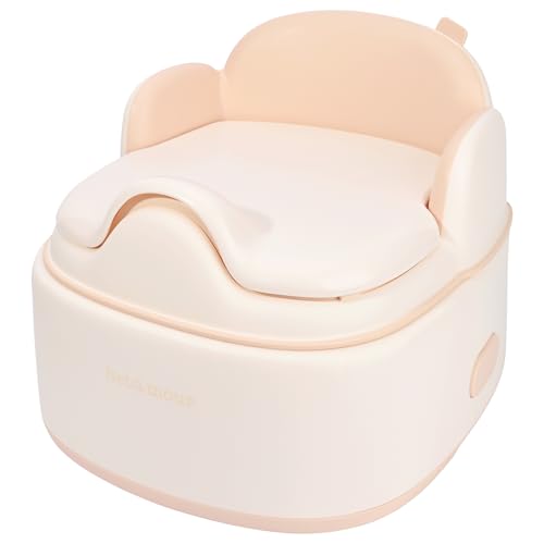 Image of Bebamour Potty Training Toilet 3 in 1 Multi-Functional Potty Seat Detachable Baby Potty Step Stool Anti-Slip Stable Potty Training Toilet with 100 Pack Trash Bags (Pink)
