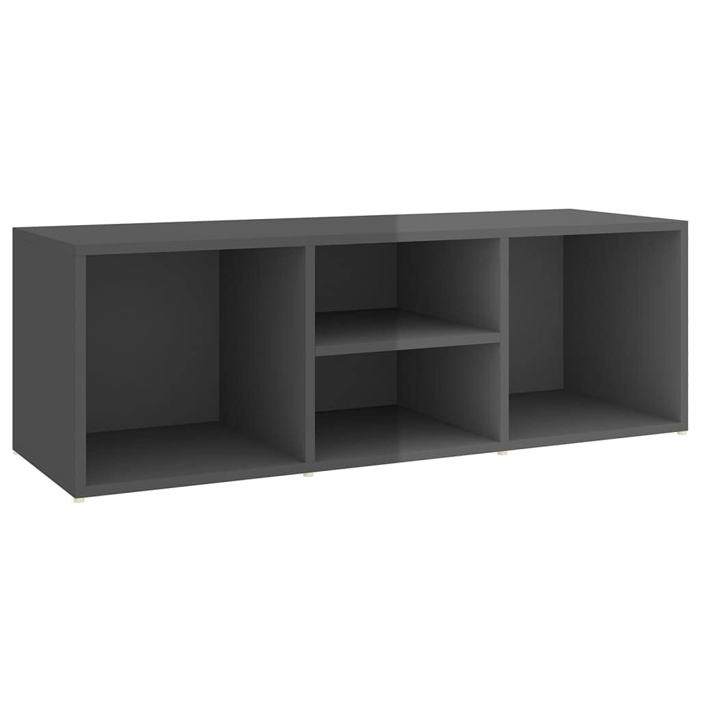 Artykuły gospodarstwa domowego Ławka do przechowywania butów wysoki połysk szara 105x35x35 cm Engineered Wood Storage & Organization