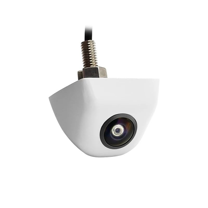 Caméra de recul voiture Full HD boîtier métal blanc avec vision panoramique 170°
