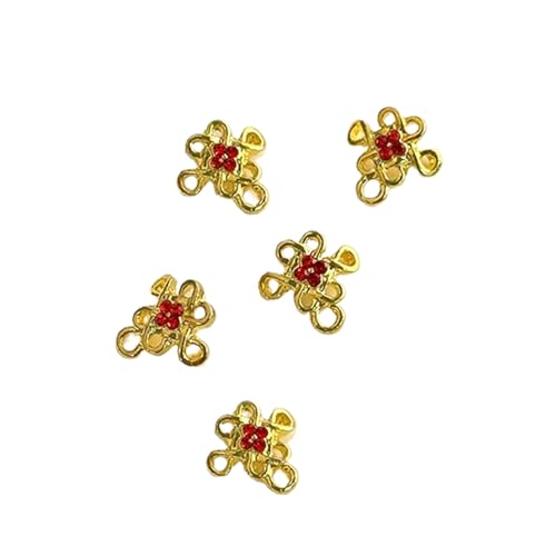 5 PCS明るいゴールデンニューイヤー爪チャームネイルラインストーン財産インゴットネイルアートチャームネイルデコレーション