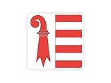 Sticker drapeau SUISSE JURA canton helvete 7cm(S)   20cm(XL) autocollant (taille L : 15cm x 15cm)