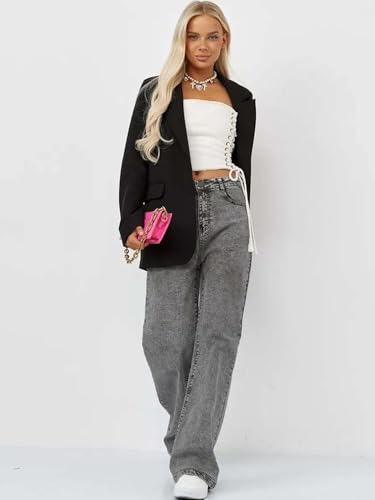 Image of KOTTY Women's High Waist Wide Leg Jeans Stretchable Denim Casual Wear for Modern Styling