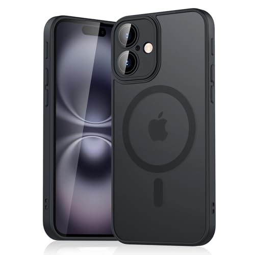 Image of Tobfit Magnetic Case for iPhone 16 Compatible with Mag Safe, Translucent Matte Back Slim Shockproof Phone Cover for iPhone 16