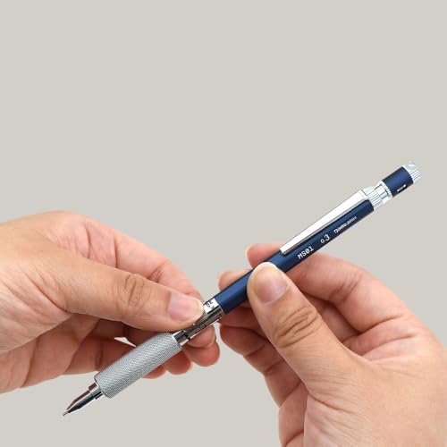 Image of OHTO MS01 0.5mm Mechanical Pencil - Precision Metal Drafting Pencil with Adjustable Lead Control, Knurled Grip & Durable Aluminum Black Body | Made in Japan