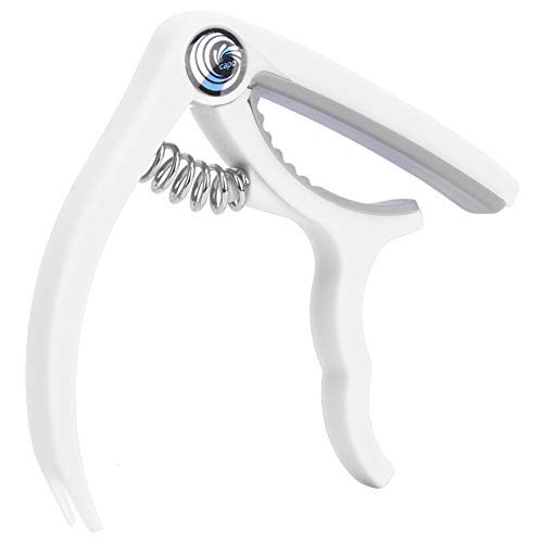 Bnineteenteam Guitar Capo for Acoustic Guitar, Plastic Quick Change Guitar Capo for 4-6 String Acoustic Electric Guitars Bass Ukulele(White)