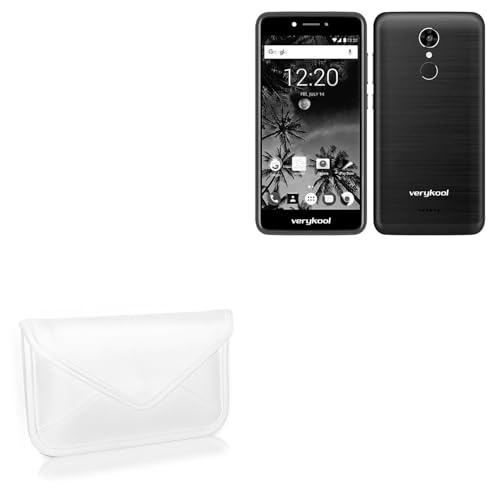 BoxWave Case Compatible with verykool s5200 Orion - Elite Leather Messenger Pouch, Synthetic Leather Cover Case Envelope Design - Ivory White