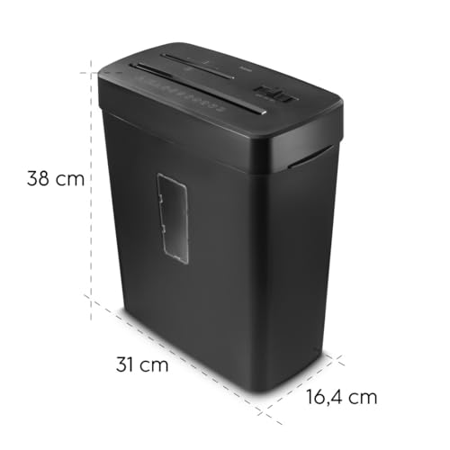 Hama Aktenvernichter P5 T2 E2 O1 (Papierschredder mit Sicherheitsstufe, DSGVO konform, Einzug für CDs/DVDs/Blu Rays/Plastikkarten, Mikroschnitt, tackerklammerfest, mit. 13l Papierkorb)