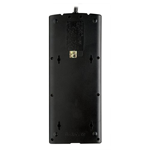 Tripp Lite Tlp1208Teltv 12 Outlet Surge Protector Power Strip, 8Ft Cord, Right-Angle Plug, Tel/Modem/Coax Protection, Rj11, & Dollar 150,000 Insurance Black #TOP1