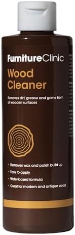 Furniture Clinic Wood Cleaner (250ml) | Restore & Clean Wooden Floors, Furniture, Blinds, Doors, Decking and Many other Wood Surfaces - Easily Remove Wax & Polish Build up, Grease and Grime