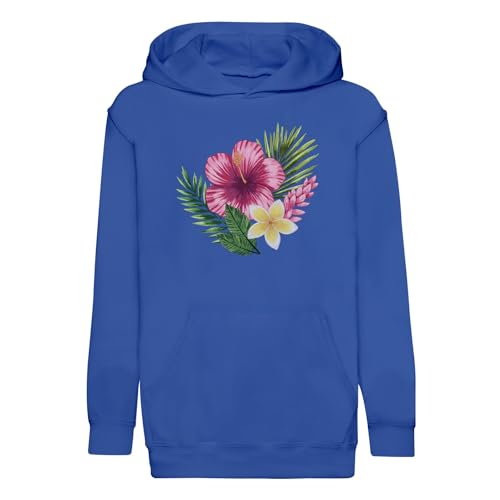 Sweat à capuche enfant Flore Hawaii en coton premium sur le thème jungle et surf