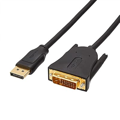 Amazon Basics 10-Pack DisplayPort to DVI Cable, 1920x1080p, 1080@60Hz, Gold-Plated Plugs, 6 feet, Black