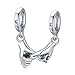 Charm Ciondolo Mano nella Mano in Argento Sterling 925,Perline per Bracciale Pandora,Gioiello di Natale per Donna immagine