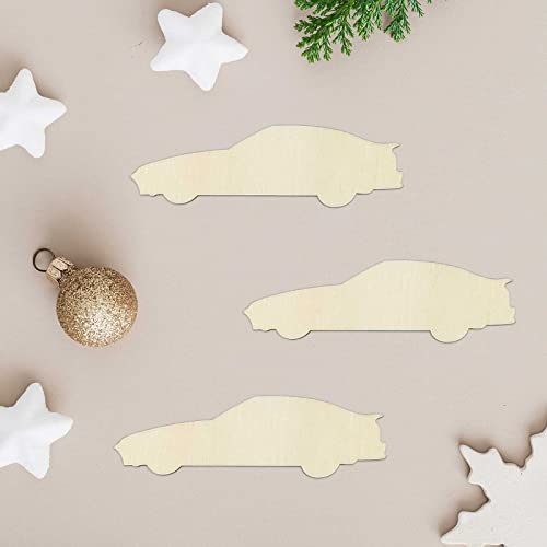Creaides 20Pcs Sports Car Wood Diy Craft Cutout Wooden Sports Car Shaped Unfinished Wood Ornaments Gift Tags For Baby Shower Birthday Christmas Party Decorations, 3.94X1.26 In #TOP6