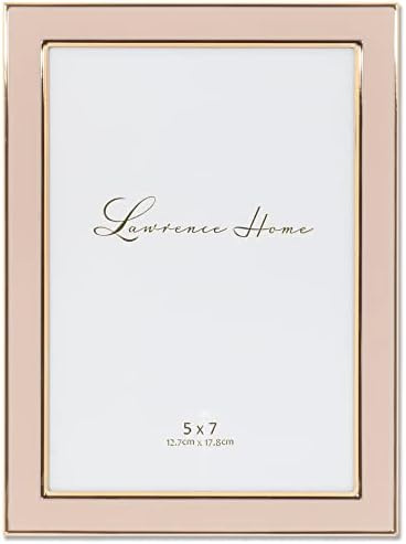 Lawrence 5x7 Picture Frame - Matted White Enamel With Gold, Tabletop Or Wall Mount 2 thumbnail image