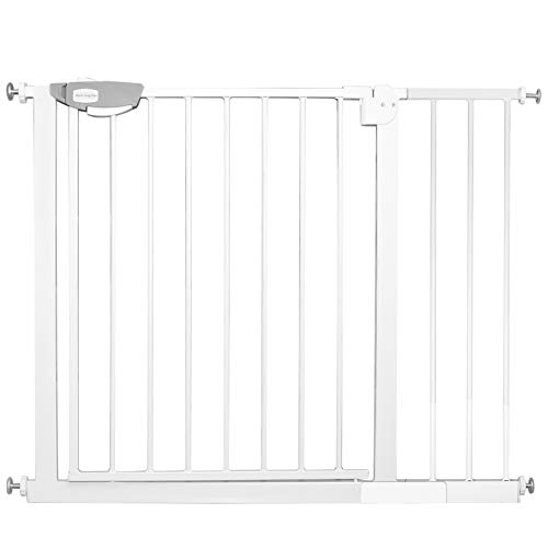 HENGMEI Cancelletto di Sicurezza per Bambini, cani Estensibile 95-105cm Auto Close Fissaggio a Pressione senza Fori Fissaggio a pressione, Bianco