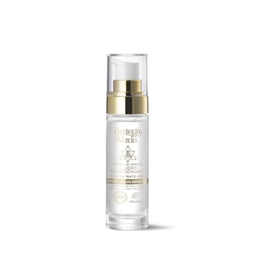 Bottega Verde - Petali di Giglio, Sérum Facial Concentrado, 30 ml, Ação Hidratante, Antirrugas e Preenchedora, com Ácido Hialurônico e Extrato de Lírio Hiperfermentado, para Todos os Tipos de Pele