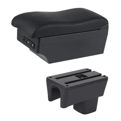 車用アームレスト センターコンソール 内装詳細 収納ボックス 改造パーツに適合するスズキに適合するスイフト用 2005 2006 2007 2008-2023 コンソール(E2 Black Line)